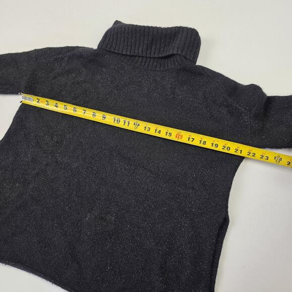 AllSaints Sweater‎ Womens Small Black Turtleneck Metallic Wool Yak Blend WD407V - Picture 5 of 14